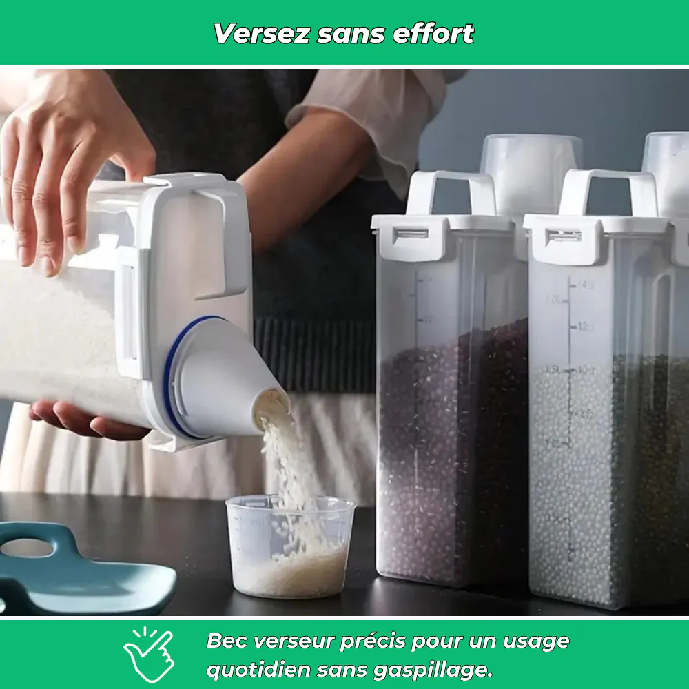 Conteneur hermétique pour riz et céréales - 2500ml - Image 5