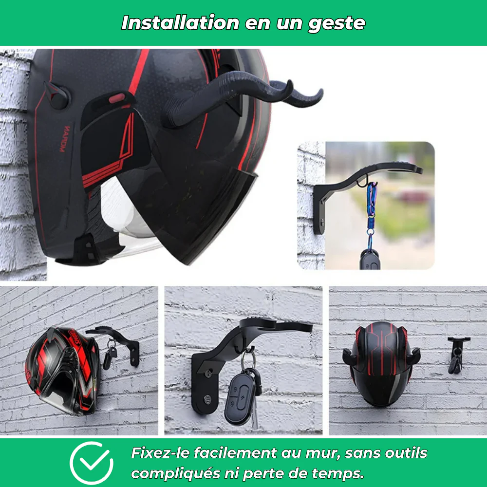 Crochet mural porte-casque moto polyvalent - Image 4
