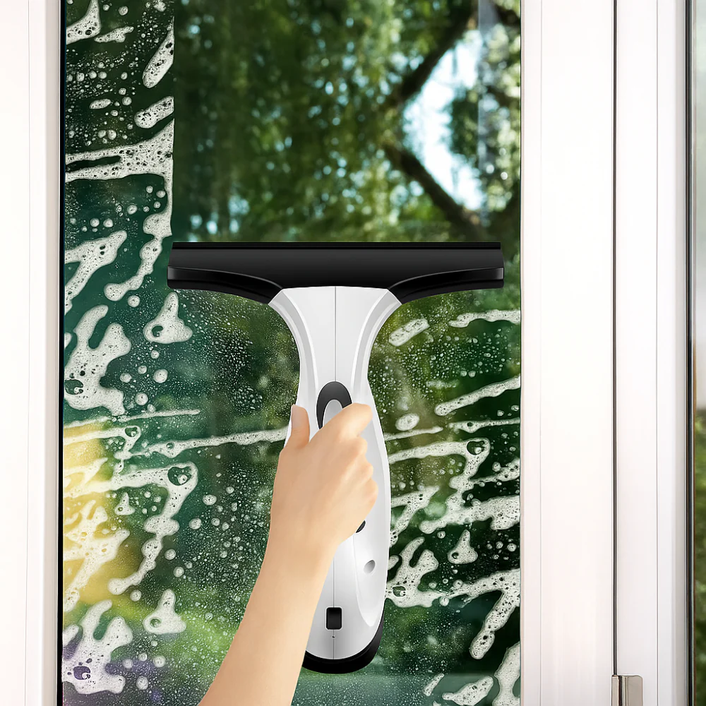 CrystalClean – Nettoyeur de vitres électrique 2200 mAh | Vitres, miroirs, douches et comptoirs
