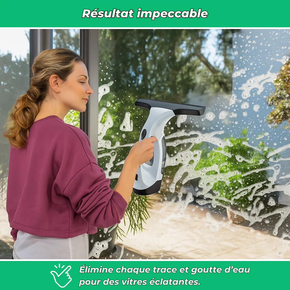 CrystalClean – Nettoyeur de vitres électrique 2200 mAh | Vitres, miroirs, douches et comptoirs - Image 3