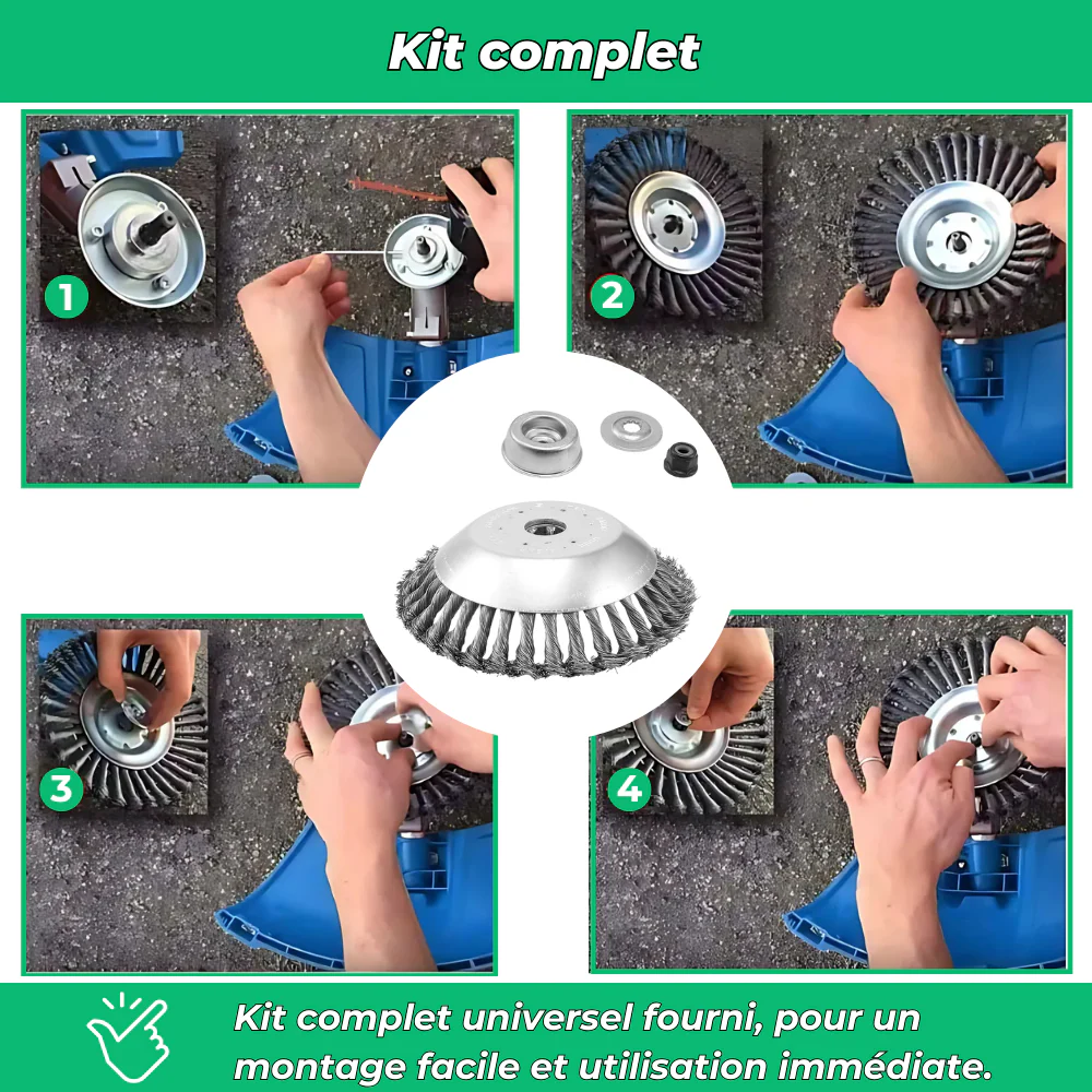 D40 PRO | Brosse Débroussailleuse en Acier | Idéale pour une Finition Impeccable et Entretien Précis - Image 4