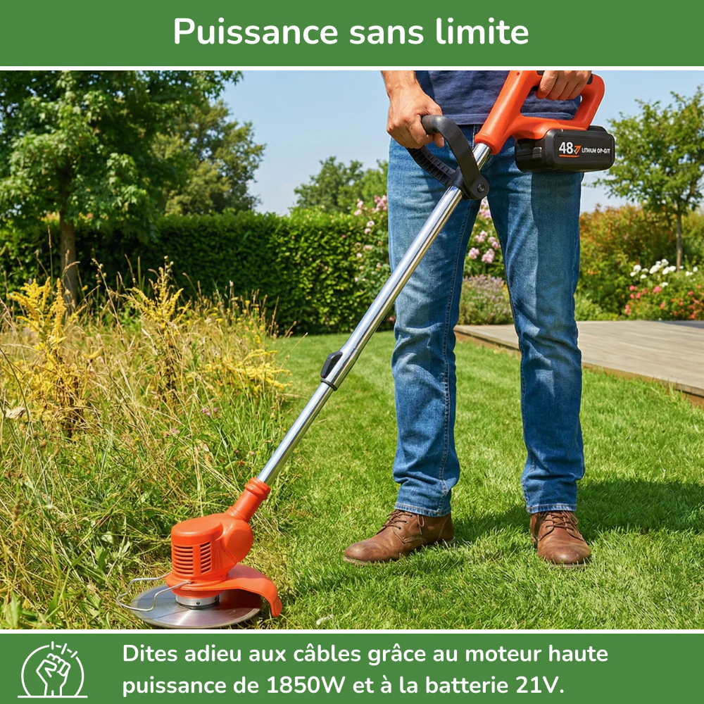D80 PRO Débroussailleuse Sans Fil Haute Puissance – Coupe d'Herbe, Buissons et Branches Épaisses - Image 3