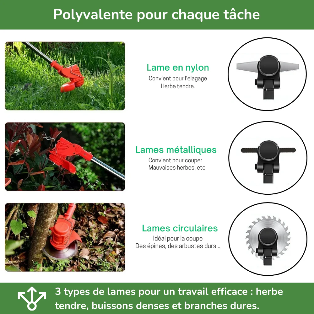 D80 PRO Débroussailleuse Sans Fil Haute Puissance – Coupe d'Herbe, Buissons et Branches Épaisses - Image 5