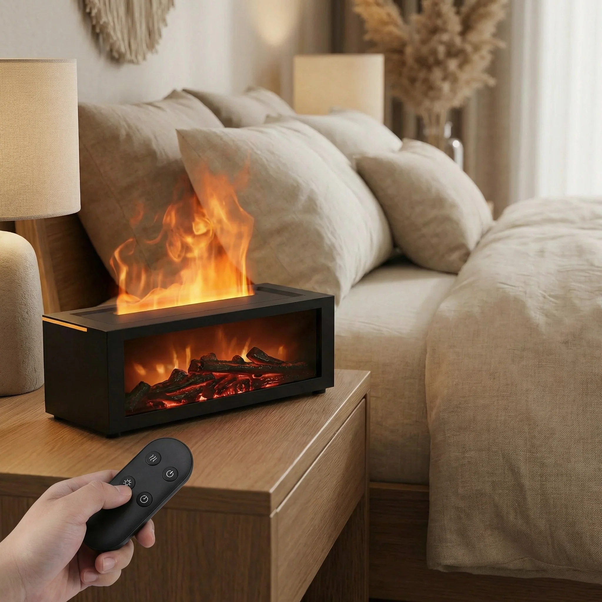 Diffuseur De Parfum Maison – Diffuseur Huiles Essentielles Flamme 3D Effet Cheminée LED avec Humidificateur - Image 4