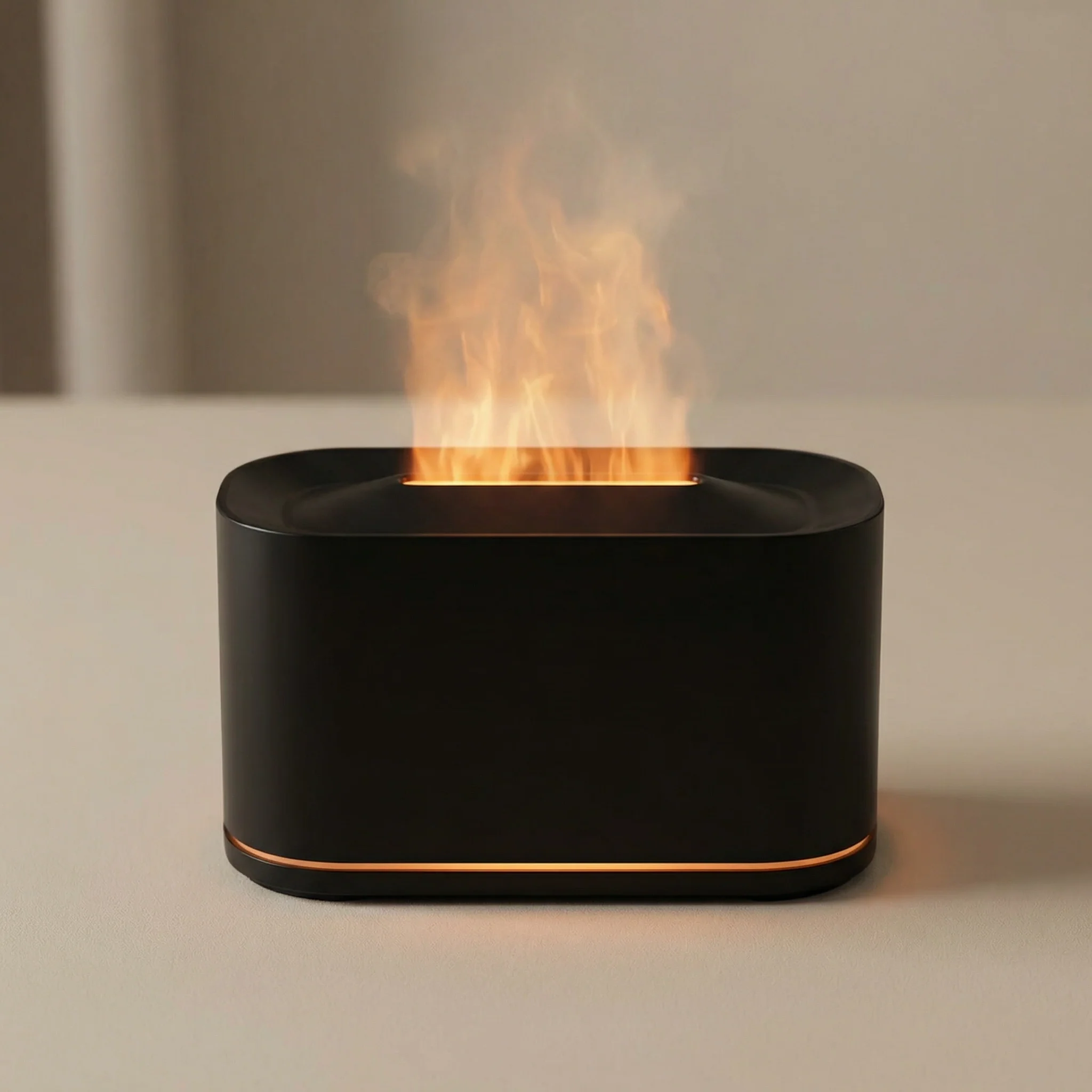 Diffuseur Huiles Essentielles â Diffuseur de Parfum Maison avec Humidificateur Effet Flamme LED - Image 2