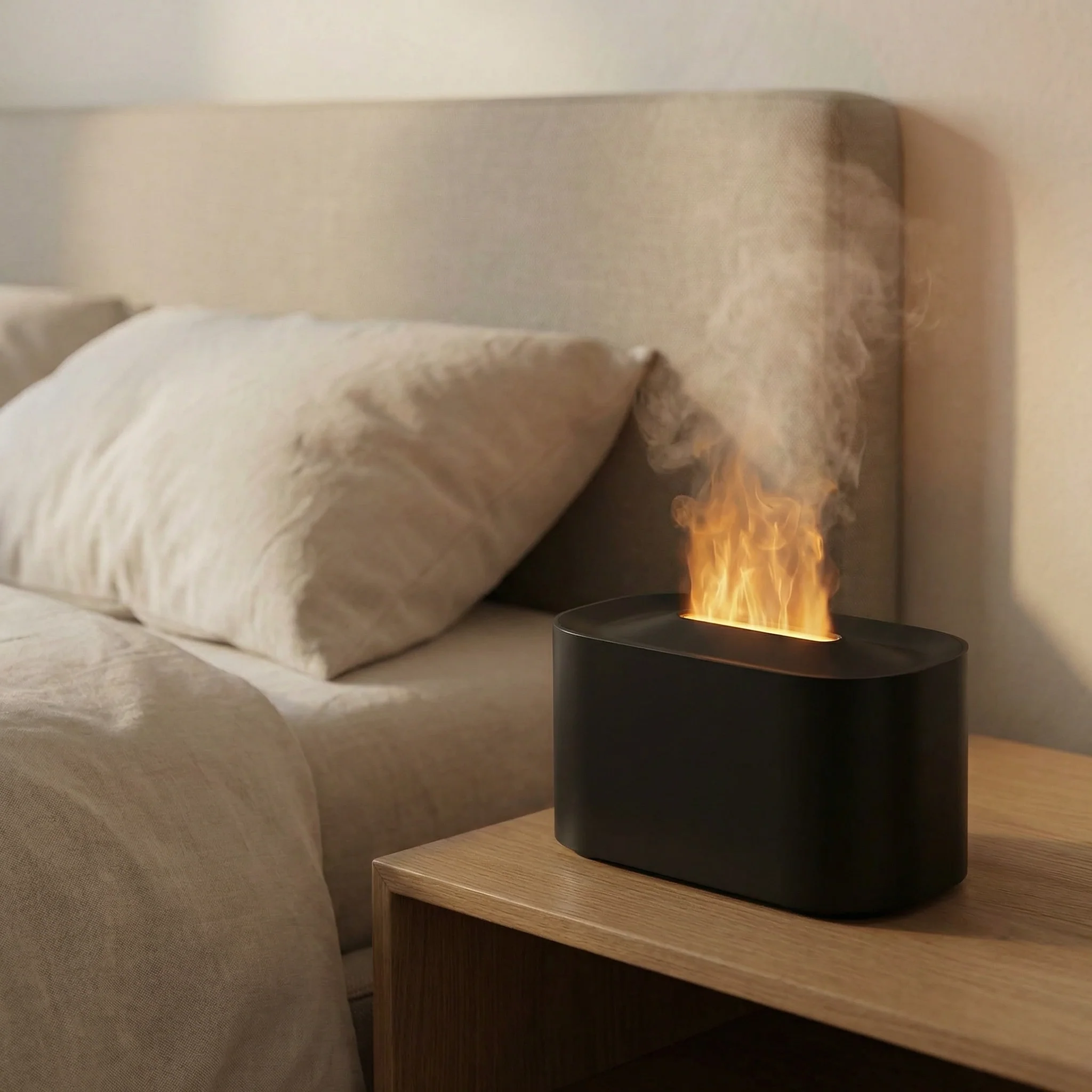 Diffuseur Huiles Essentielles â Diffuseur de Parfum Maison avec Humidificateur Effet Flamme LED - Image 3