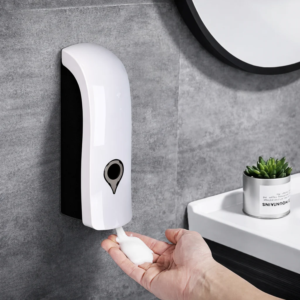 Distributeur de savon mural manuel 300ml rechargeable sans perçage - Image 2