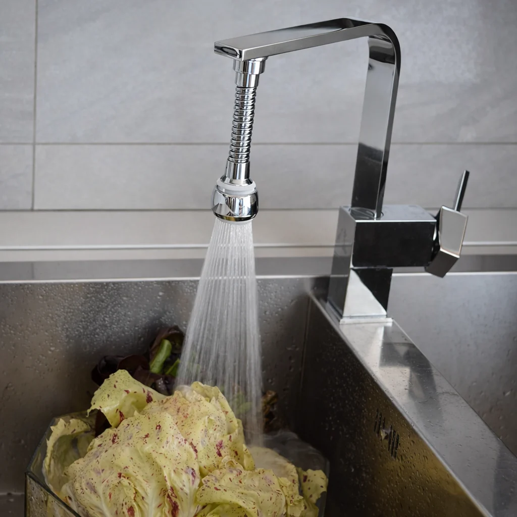 Douchette Evier Cuisine Robinet Flexible | Arroseur de Robinet de Cuisine en Acier Inoxydable Orientable Haute Pression - Image 4