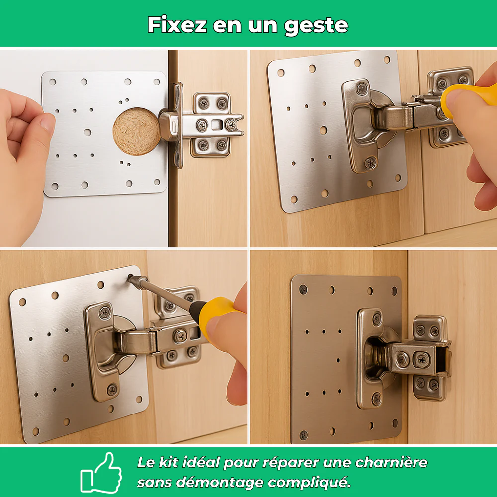 EasyFix – Kit de réparation robuste pour charnières de placard et meubles de cuisine - Image 3