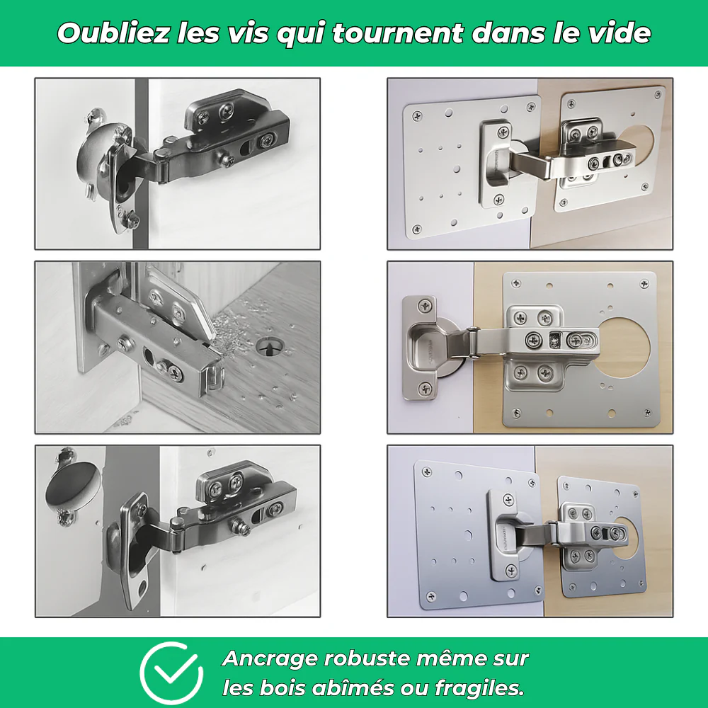 EasyFix – Kit de réparation robuste pour charnières de placard et meubles de cuisine - Image 4