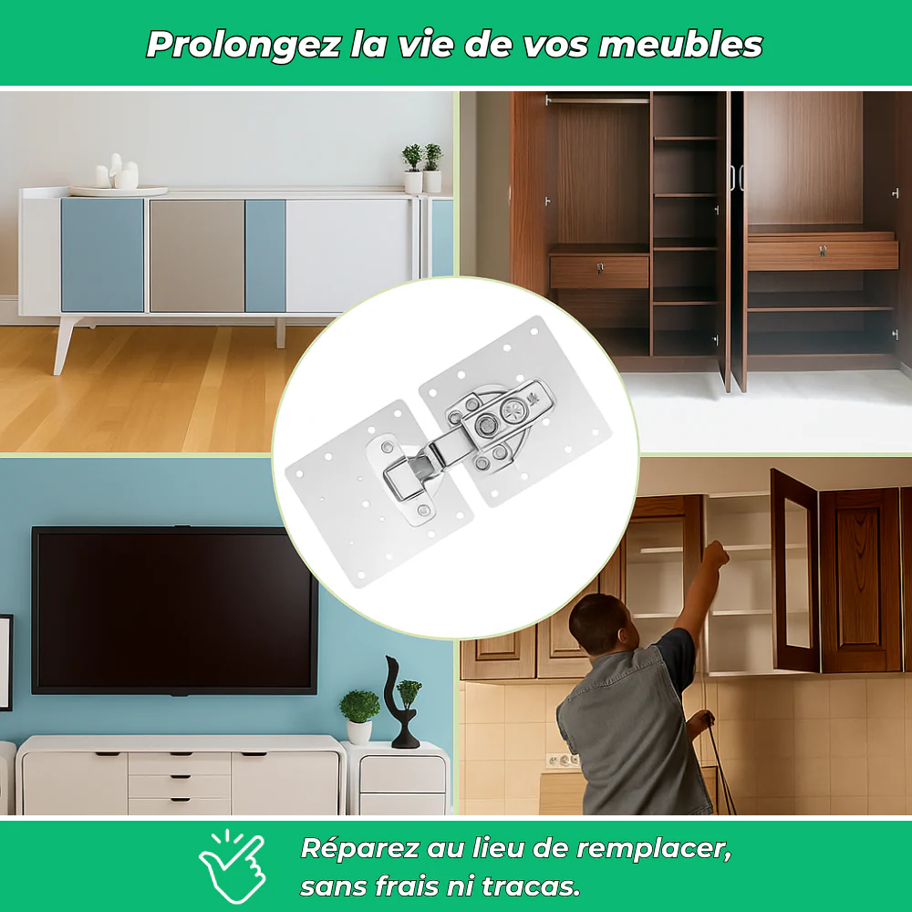 EasyFix – Kit de réparation robuste pour charnières de placard et meubles de cuisine - Image 5