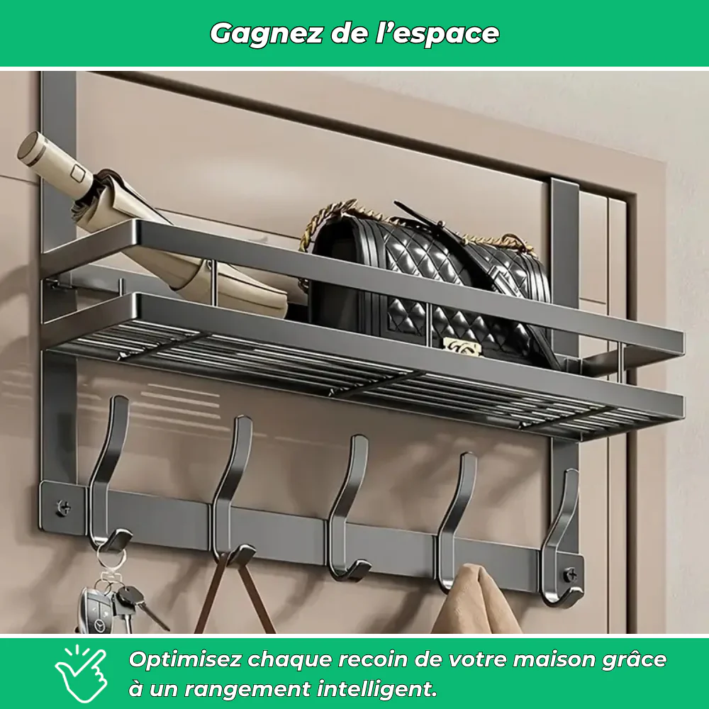 Étagère murale multifonction à crochets métalliques – Rangement facile salle de bain, cuisine, chambre - Image 3