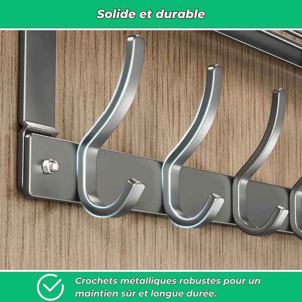 Étagère murale multifonction à crochets métalliques – Rangement facile salle de bain, cuisine, chambre - Image 5