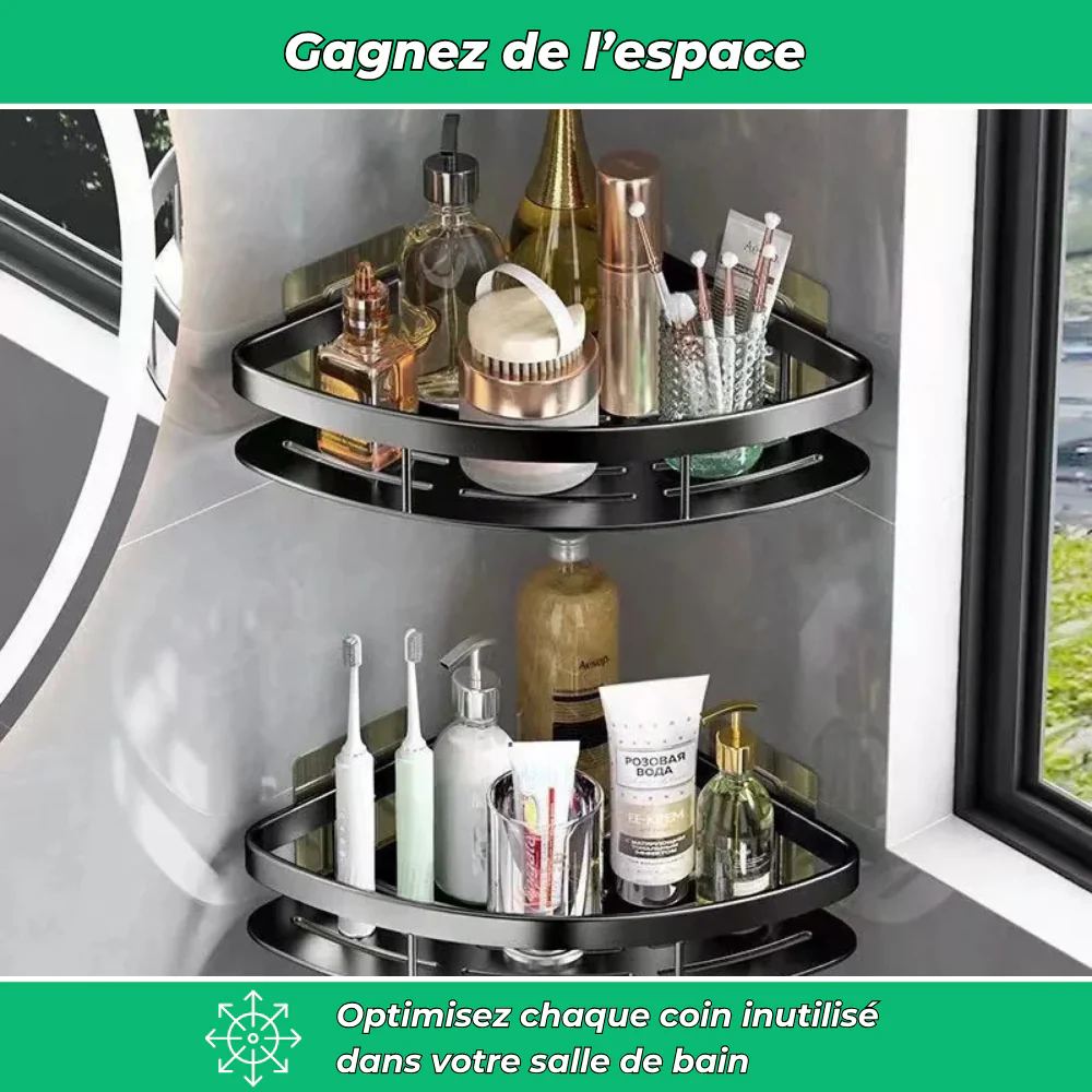 Étagères d’angle duo – Rangement pratique et sans perçage (Lot de 2) - Image 5