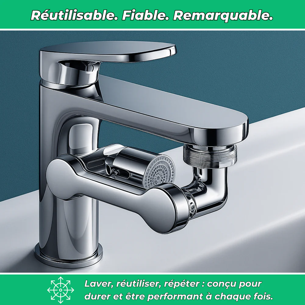 Aquaflex - Extension Robinet 1440° Pivotant - Economiseur d'eau intégré - Image 5
