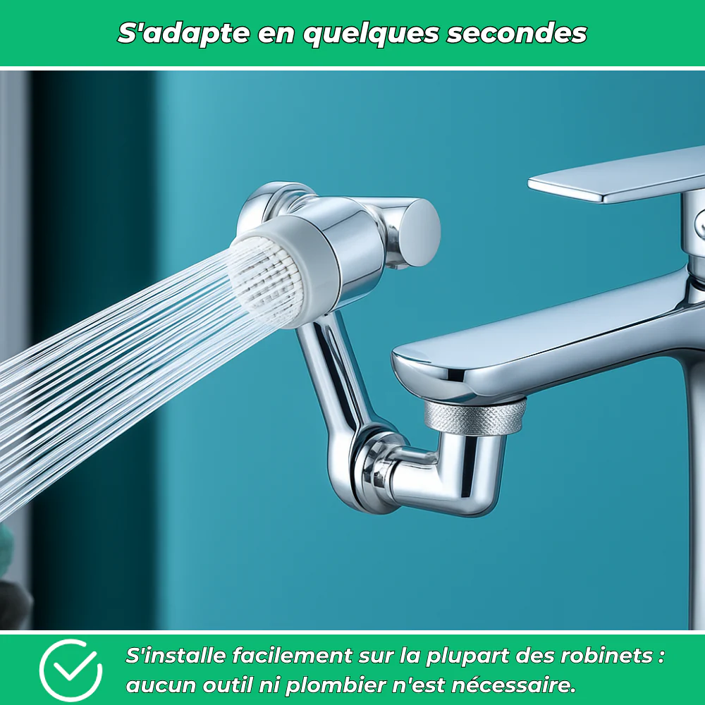 Aquaflex - Extension Robinet 1440° Pivotant - Economiseur d'eau intégré - Image 6