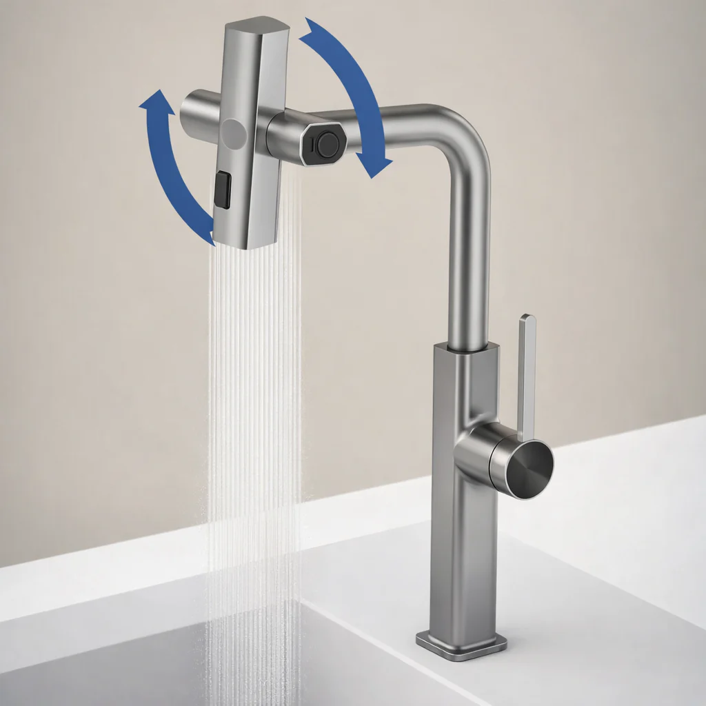 Extension Robinet 360° 4-en-1 Cuisine | Douchette Rotative Haute Pression Multifonction - Image 4