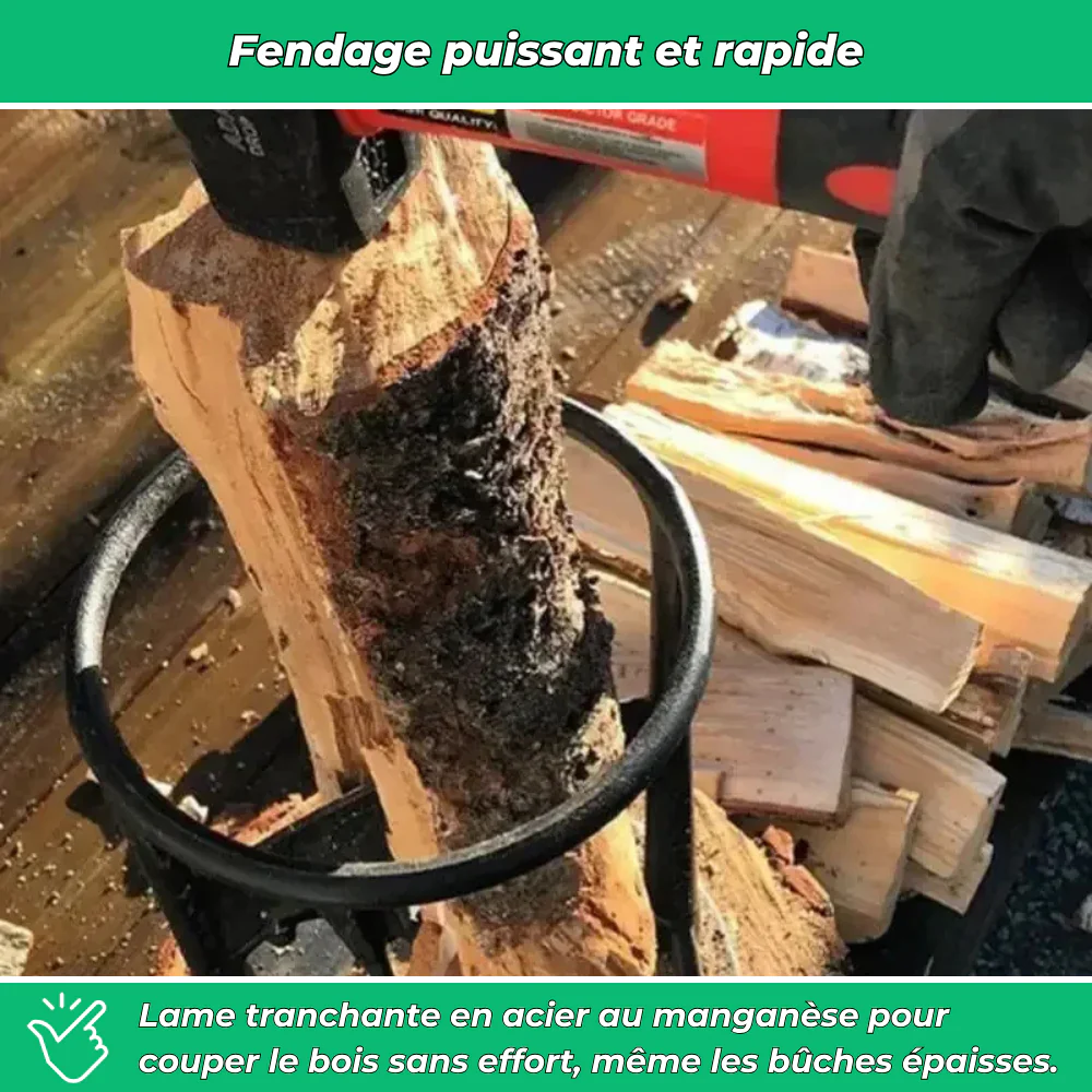 Fendeuse à bûches manuelle en acier au manganèse – Fendeur de bois robuste et sécuritaire pour chauffage - Image 4
