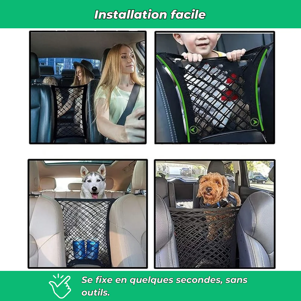 Filet de sécurité auto pour chien et chat – Barrière universelle de voiture - Image 5