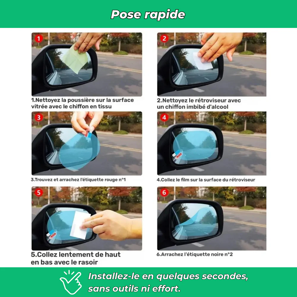 Film protecteur anti-pluie pour rétroviseurs (Lot de 2) - Image 5