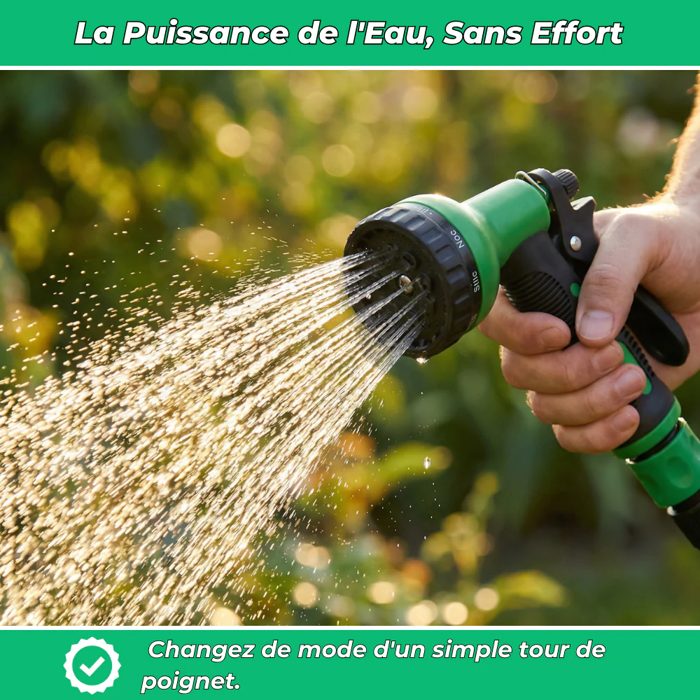 Aquaflex｜Tuyau d’arrosage extensible｜8 modes de jets haute pression - Image 4