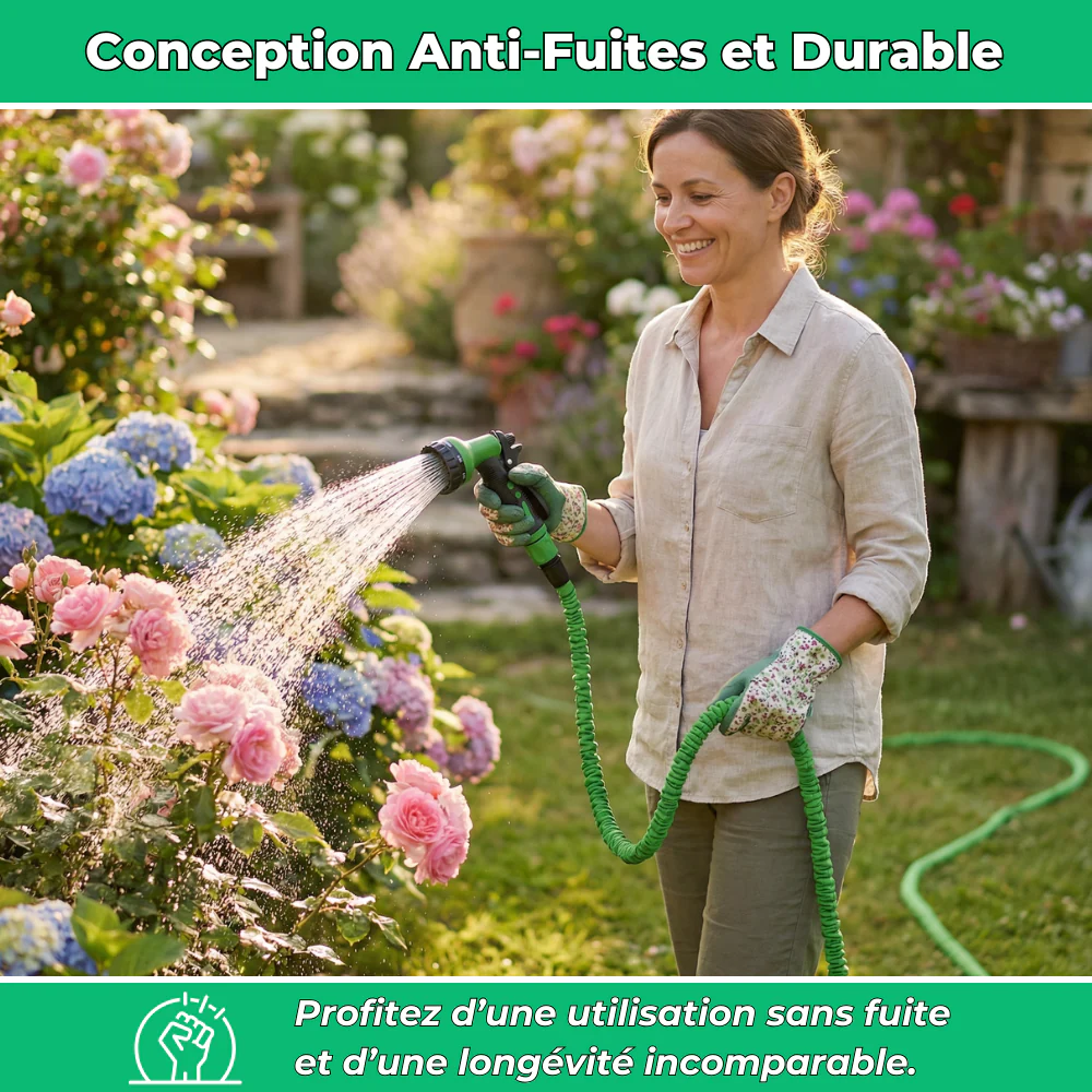 Aquaflex｜Tuyau d’arrosage extensible｜8 modes de jets haute pression - Image 5