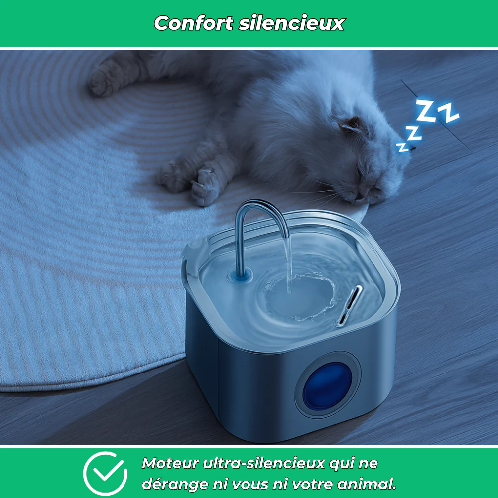 Fontaine à eau en inox 3,2L pour chat – Silencieuse et avec filtre intégré - Image 5