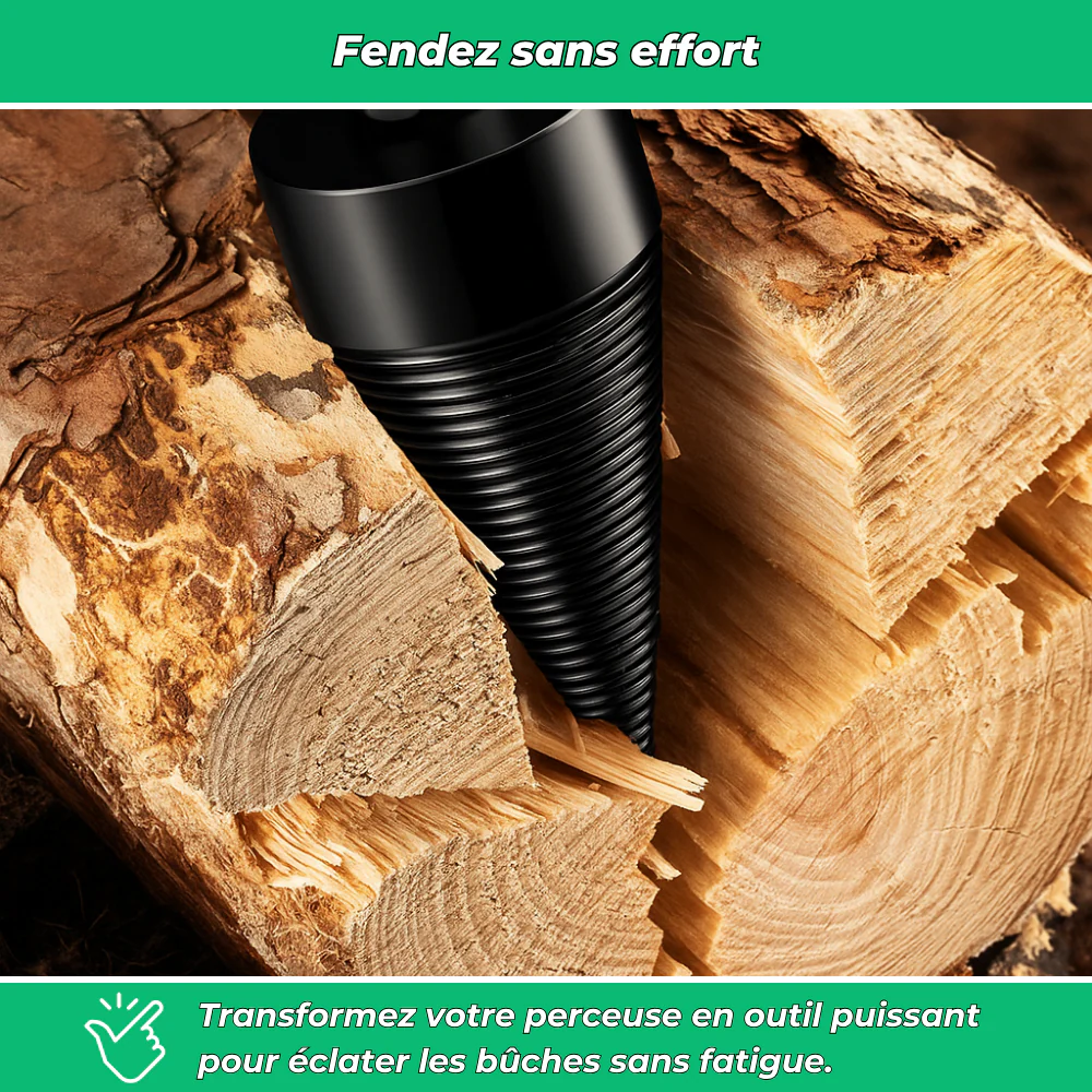 Foret fendeur de bois et de bûches pour visseuse perceuse | Cône fendeur en titane - Image 5