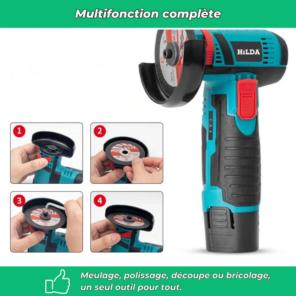 Meuleuse portable rechargeable 12V – Mini outil multifonction Polissage Meulage - Image 5