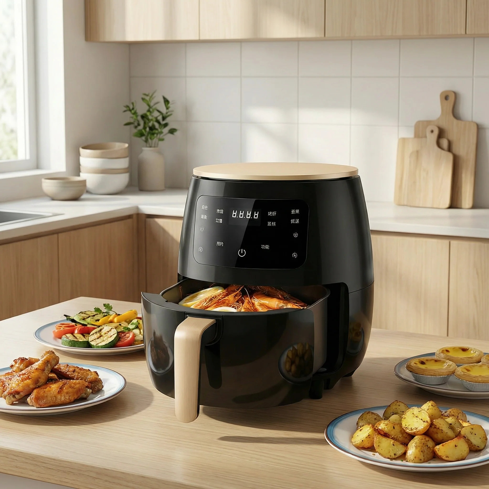 Friteuse Sans Huile 5.5L Tactile | Air Fryer Numérique Puissant Friteuse Électrique - Image 4