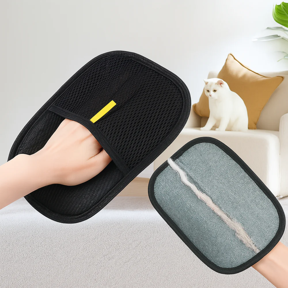Gant de toilettage anti-poils pour chiens et chats – Brosse électrostatique ramasse-poils