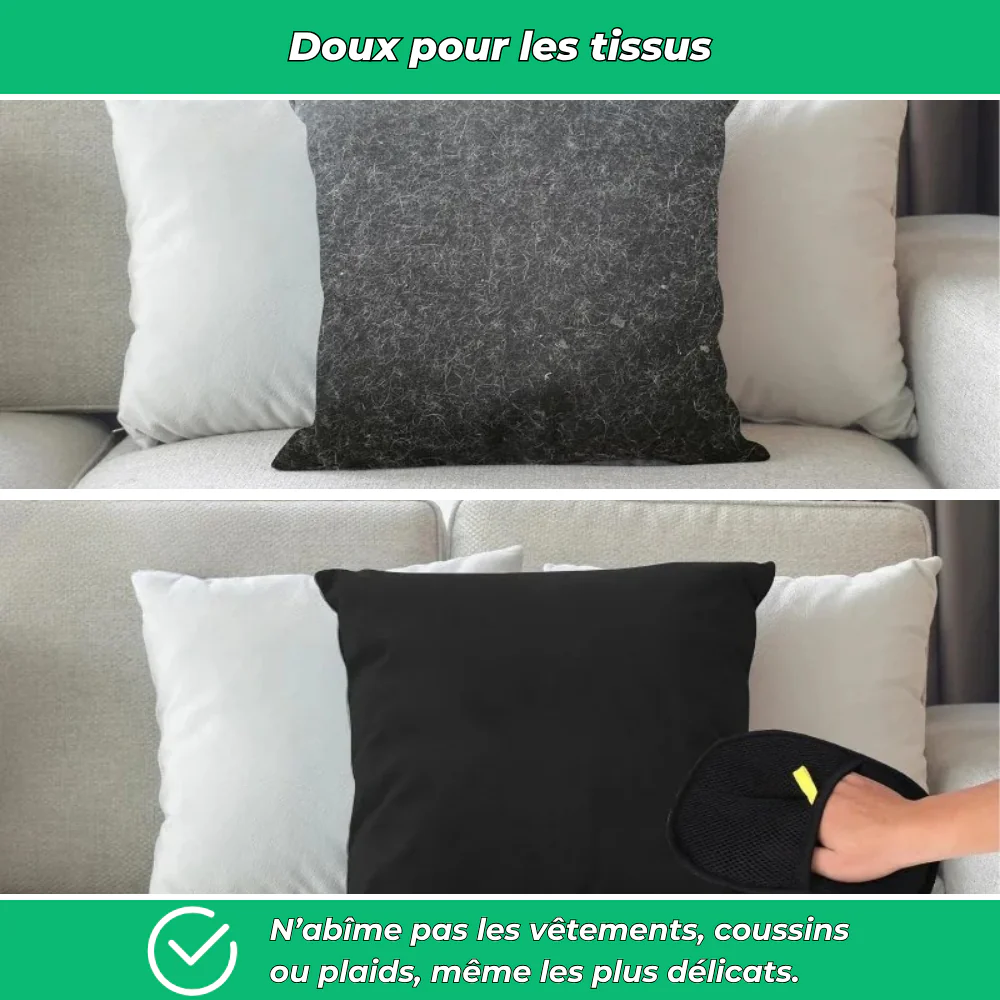 Gant de toilettage anti-poils pour chiens et chats – Brosse électrostatique ramasse-poils - Image 4