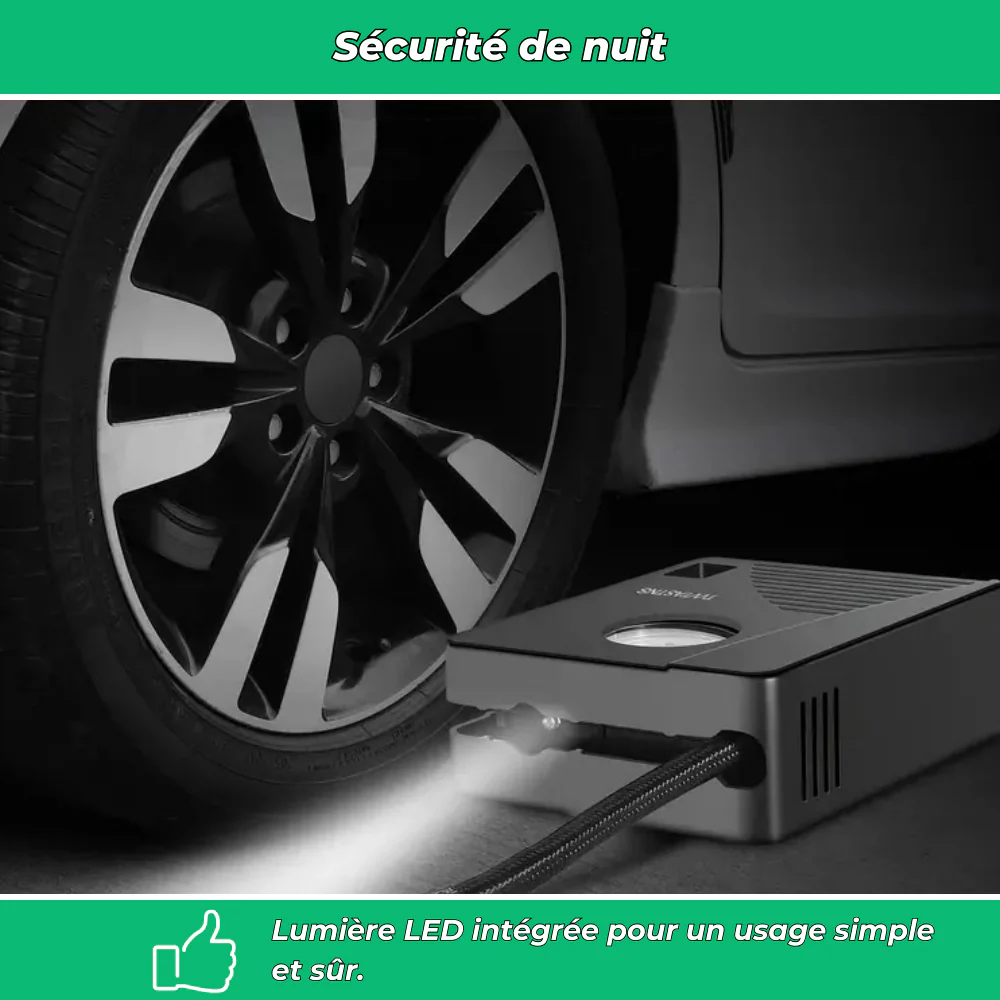 Gonfleur pneus portable 12V 100 PSI avec LED - Image 5