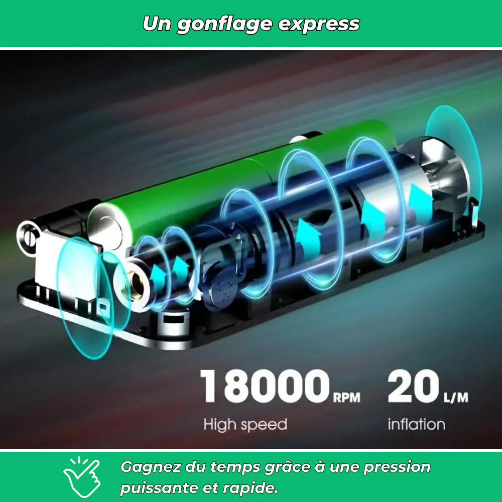 Gonfleur pneus portable voiture moto vélo – Compresseur d’air électrique - Image 4