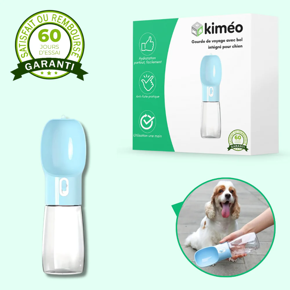 Gourde de voyage avec bol intégré pour chien – Hydratation pratique en extérieur - Image 2