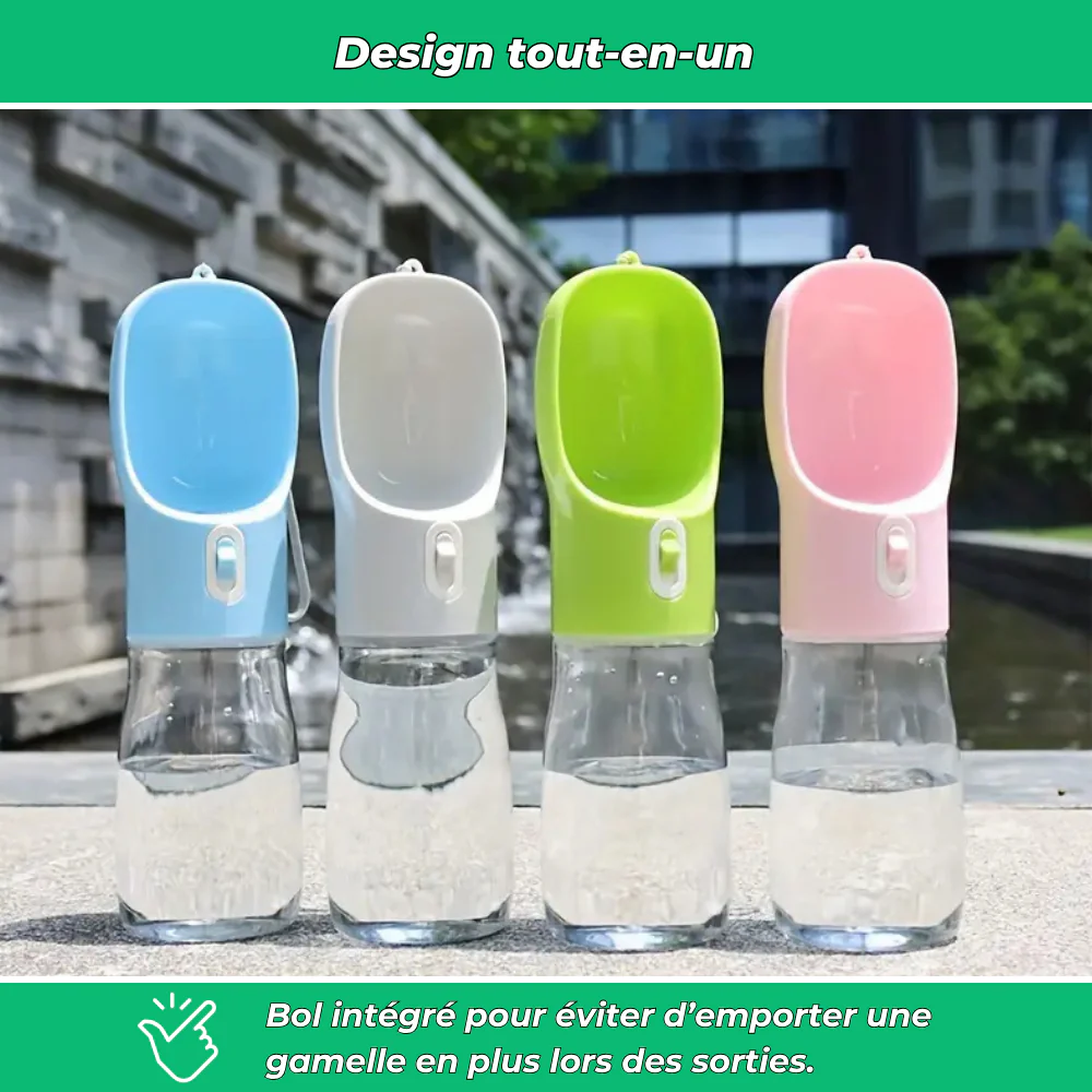 Gourde de voyage avec bol intégré pour chien – Hydratation pratique en extérieur - Image 5