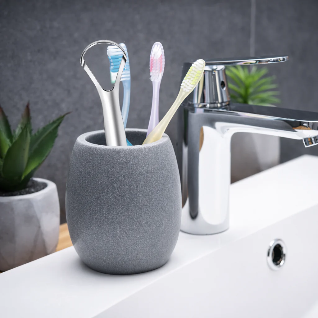 Gratte Langues en Acier Inoxydable – Brosse à Langue Lot de 2 Pièces - Image 3