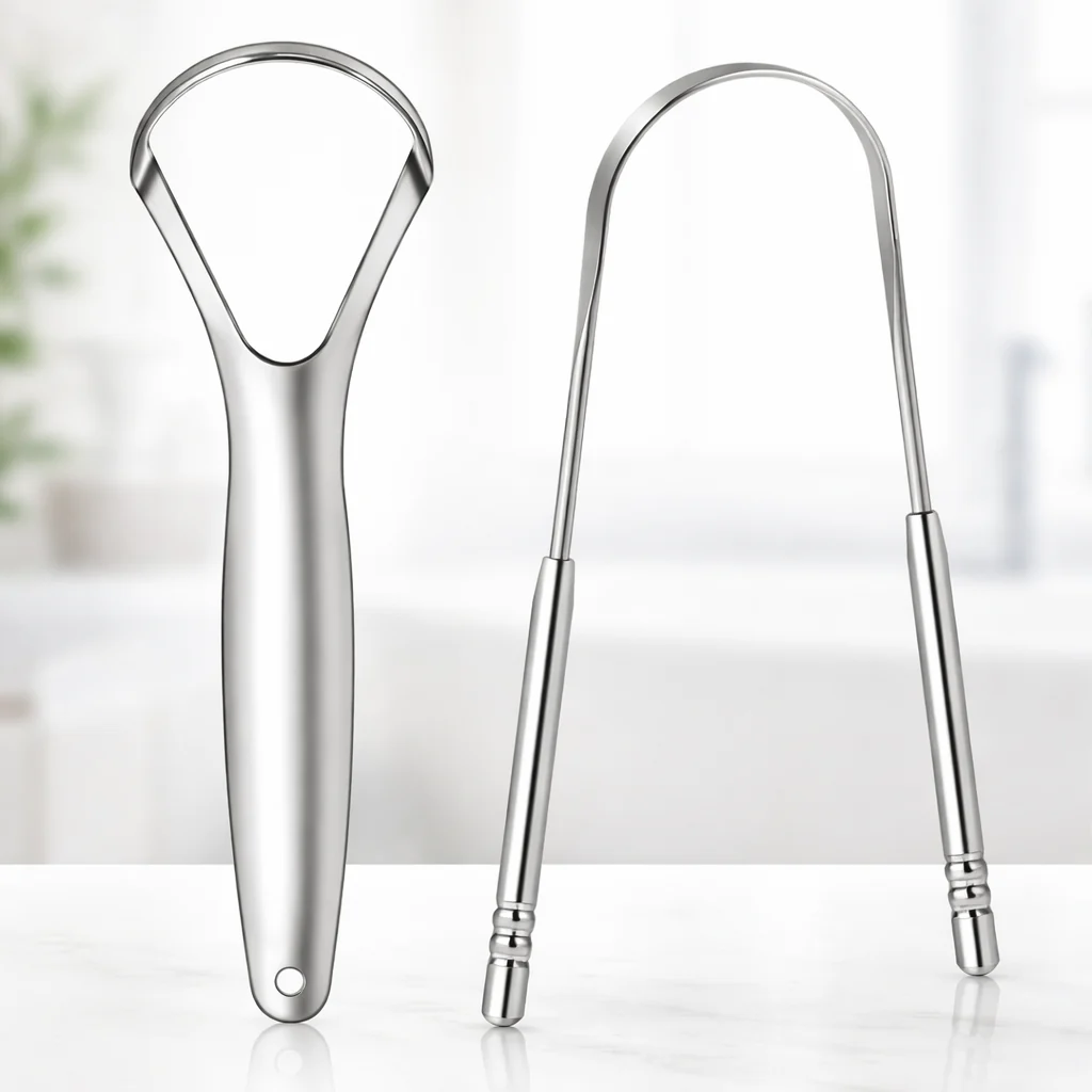 Gratte Langues en Acier Inoxydable – Brosse à Langue Lot de 2 Pièces - Image 4