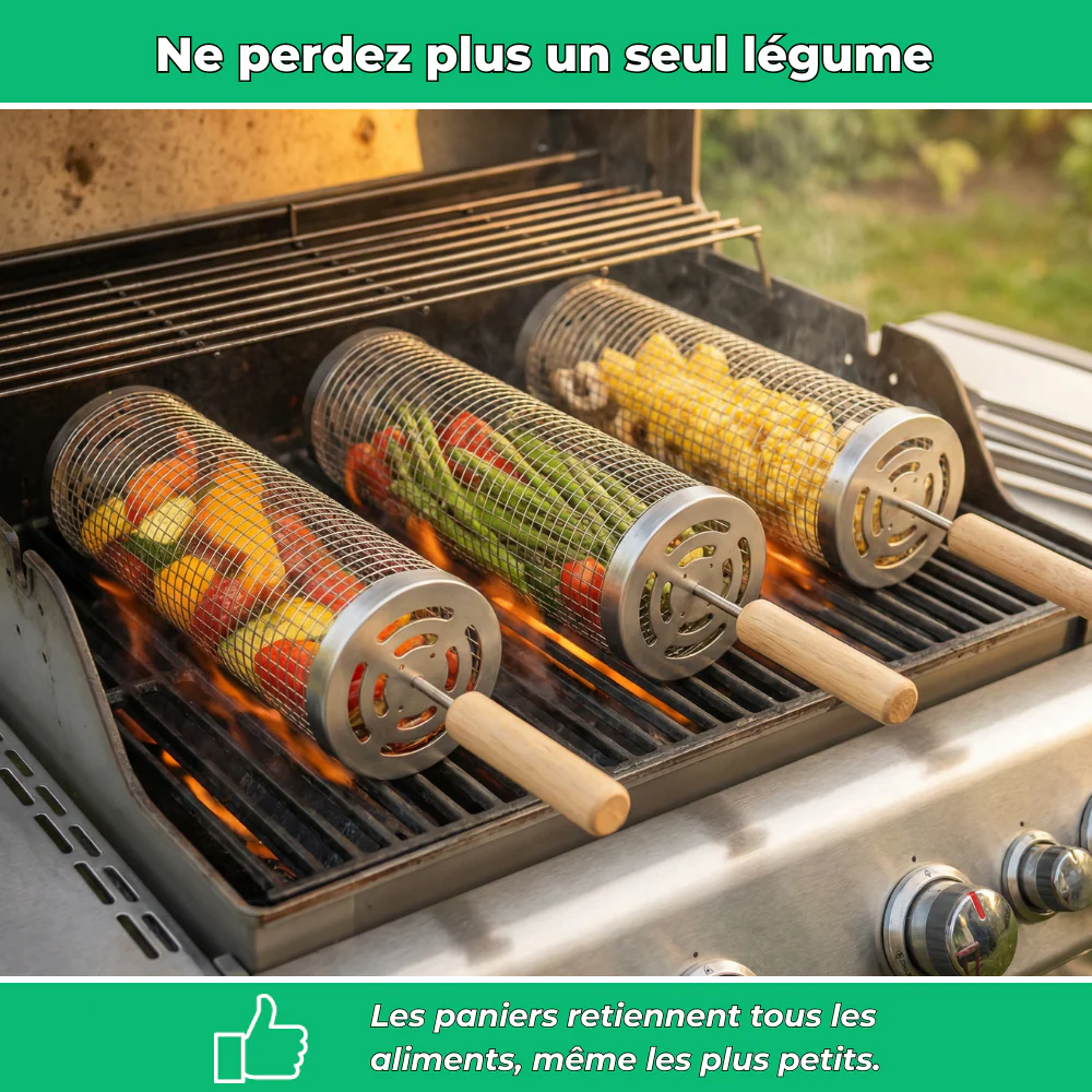 GrillMaster | Paniers inox pour cuisson au barbecue | 1+1 Offert - Image 4