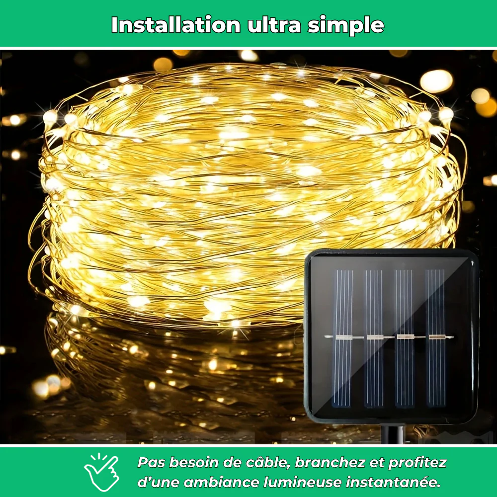 Guirlande solaire LED extérieure – Ambiance chaleureuse et économique - Image 3