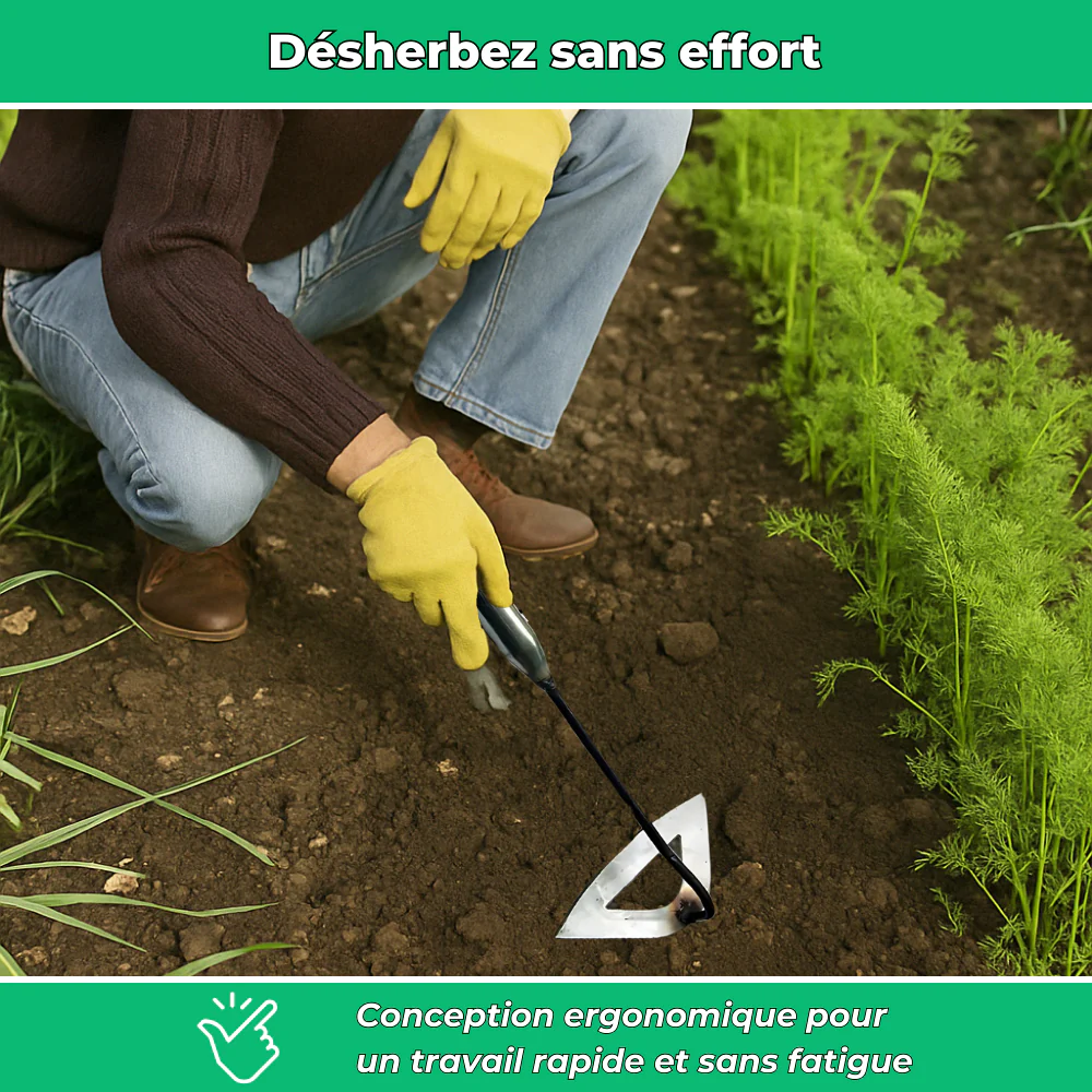 Houe de Désherbage en Acier Robuste – Outil de Jardinage pour Enlever les Mauvaises Herbes - Image 3
