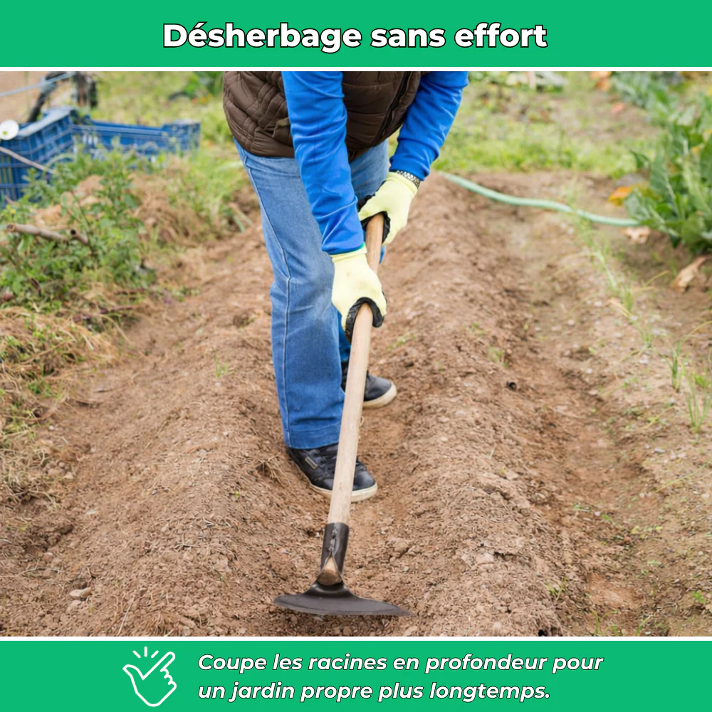 Houe de jardin en acier pour désherbage et aération du sol – Outil manuel robuste sans manche - Image 4