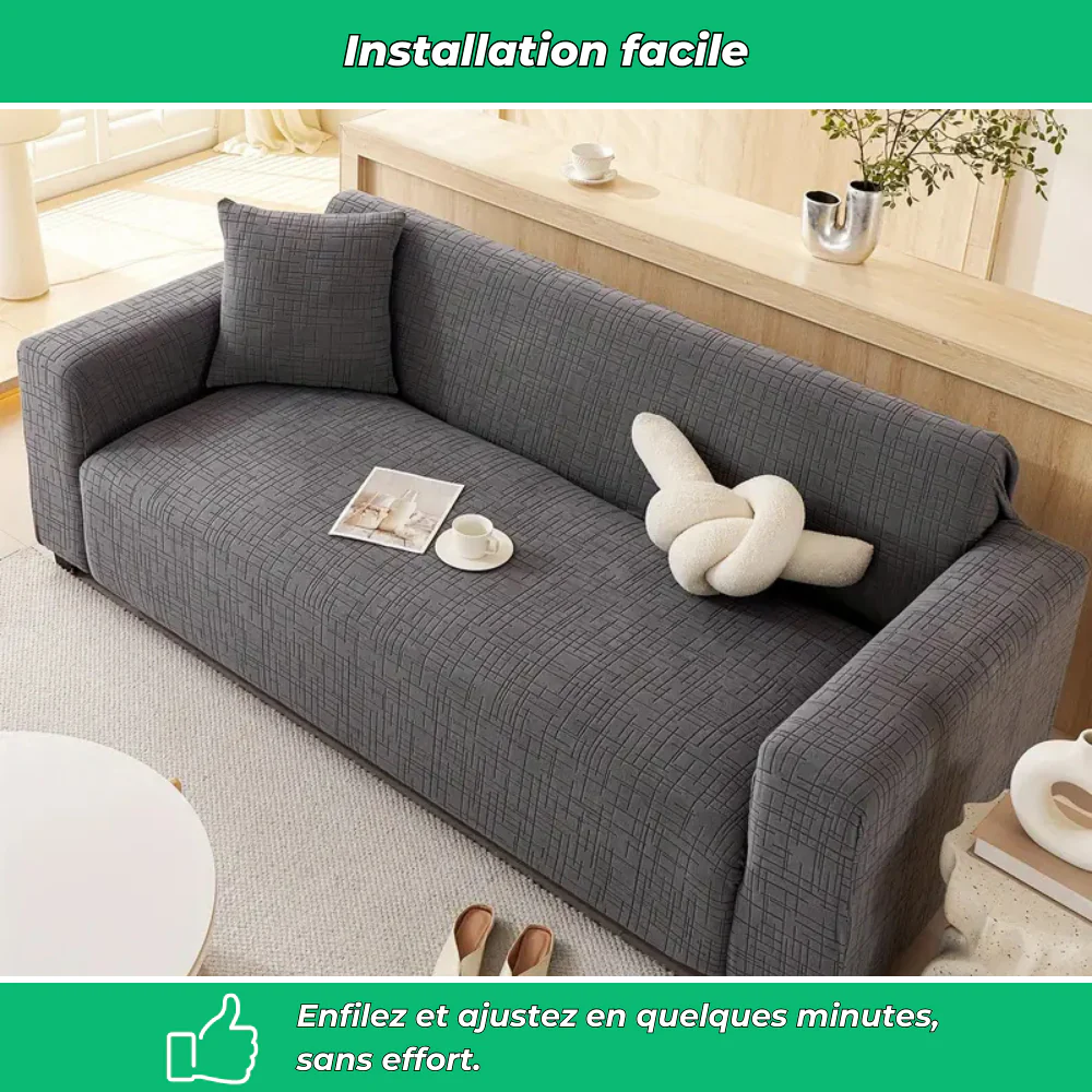 Housse canapé extensible lavable – Protection fauteuil & canapé 4 places - Image 5