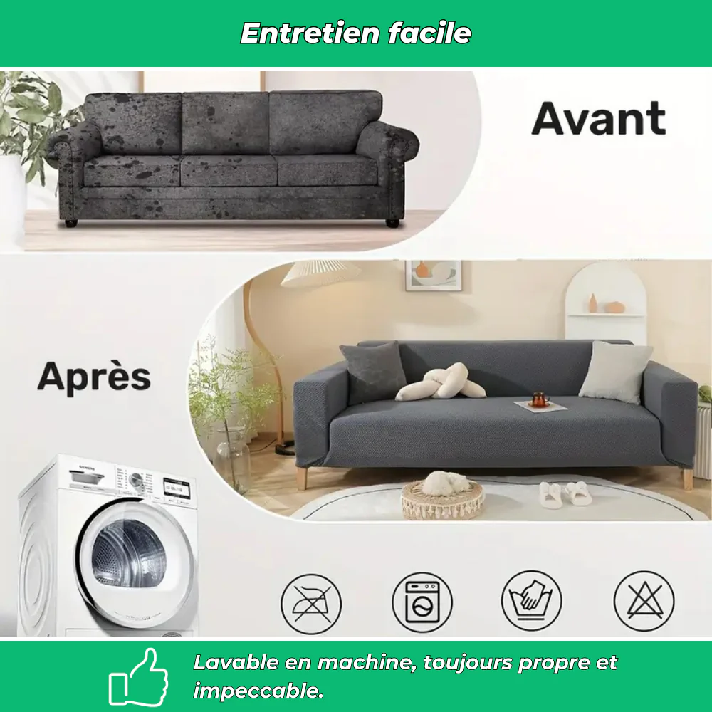 Housse canapé extensible douce – Protection confortable 1 à 4 places - Image 5