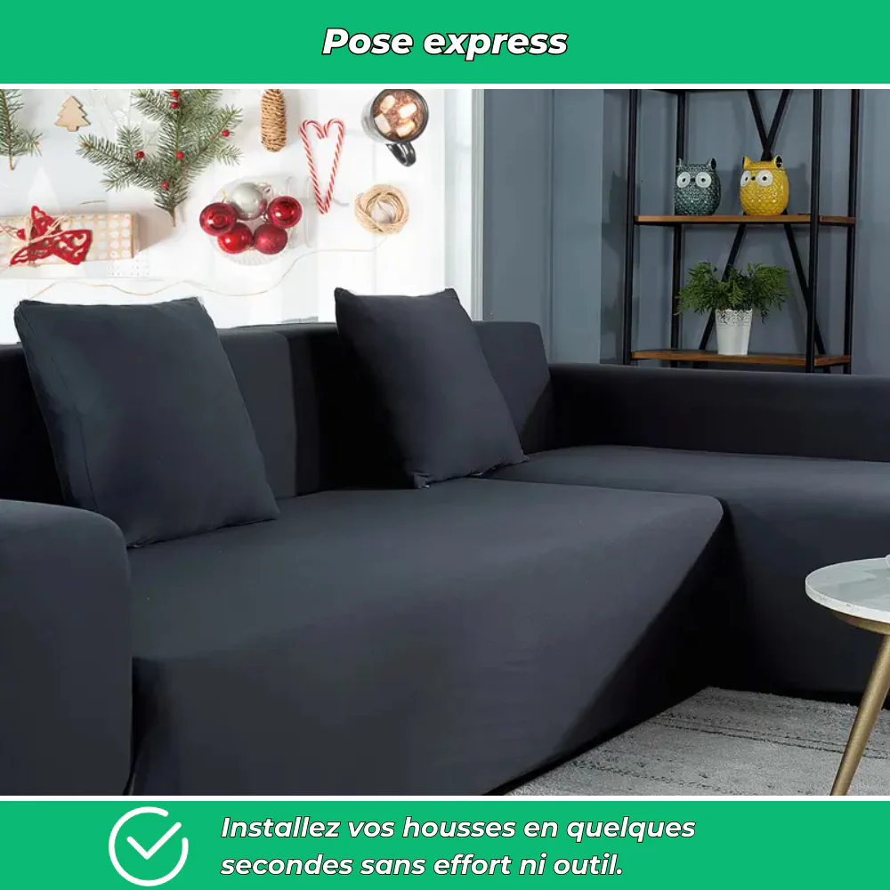 Housse extensible pour canapé d'angle – Lot de 2 - Image 4