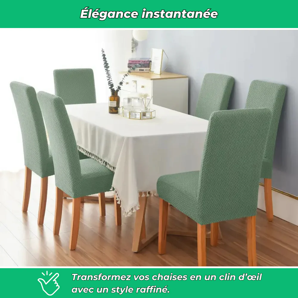 Housses de chaise en velours extensibles lavables (lot de 4 - Image 3