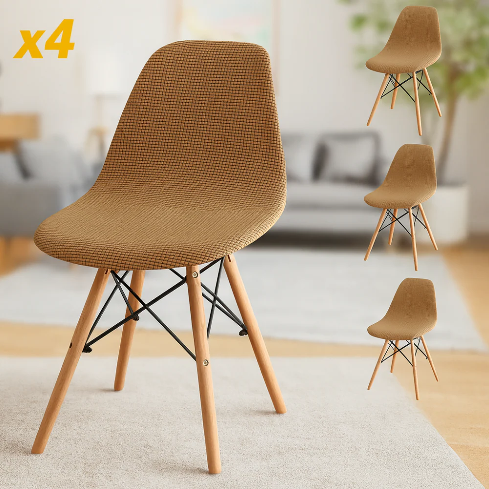 Housses de chaise en velours Jacquard extensibles lavables (lot de 4) - Image 9