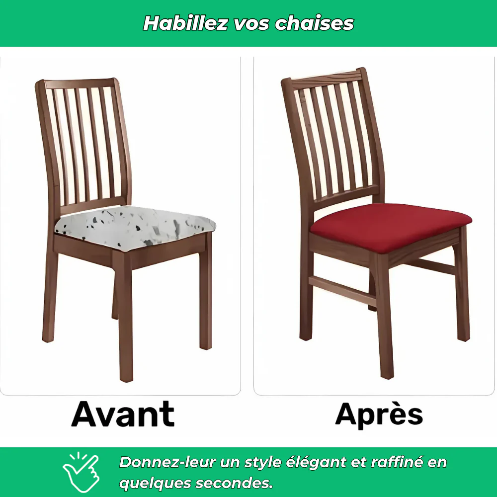 Housses de chaise en velours uni extensibles lavables (lot de 4) - Image 3