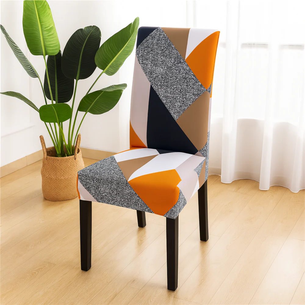 Housses de chaise géométriques extensibles en spandex (lot de 4) - Image 10