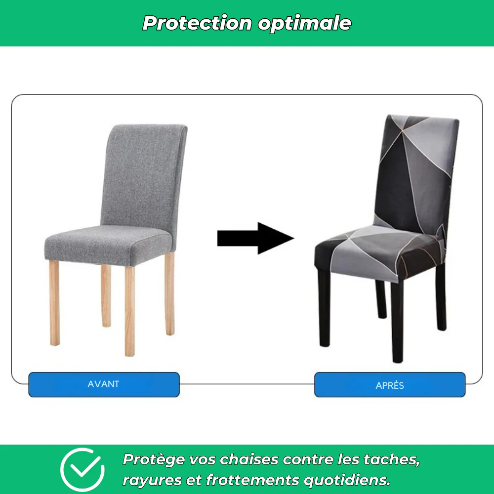 Housses de chaise géométriques extensibles en spandex (lot de 4) - Image 4